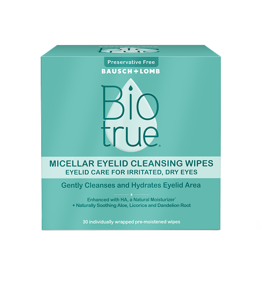 Biotrue® Micellar Eyelid Cleansing Wipes